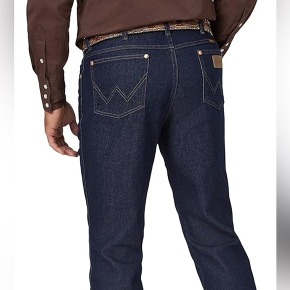 Wrangler Blue Straight Jeans Classic Style - Picture 6 of 12